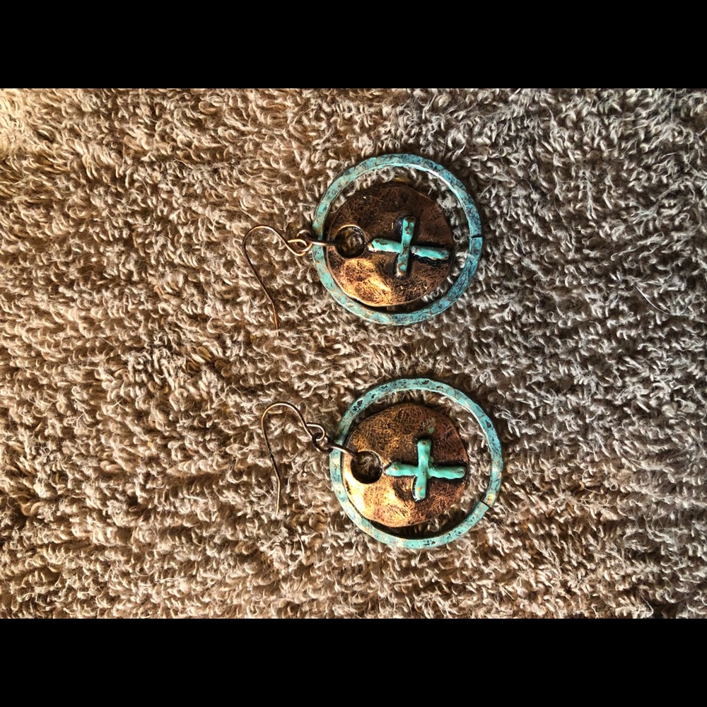 Copper and turquoise earrings